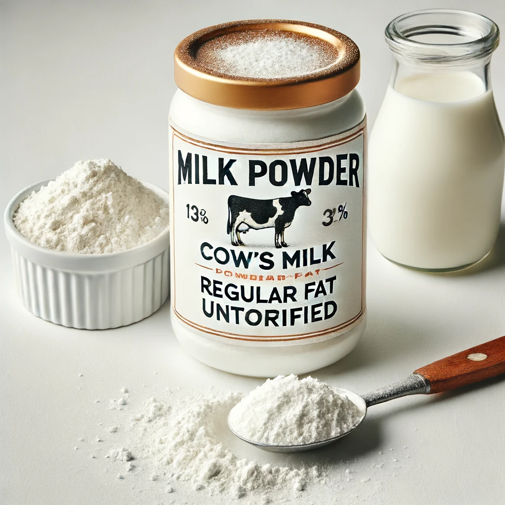 Milk Powder nutritients, calories, protein, fat, carbohydrates